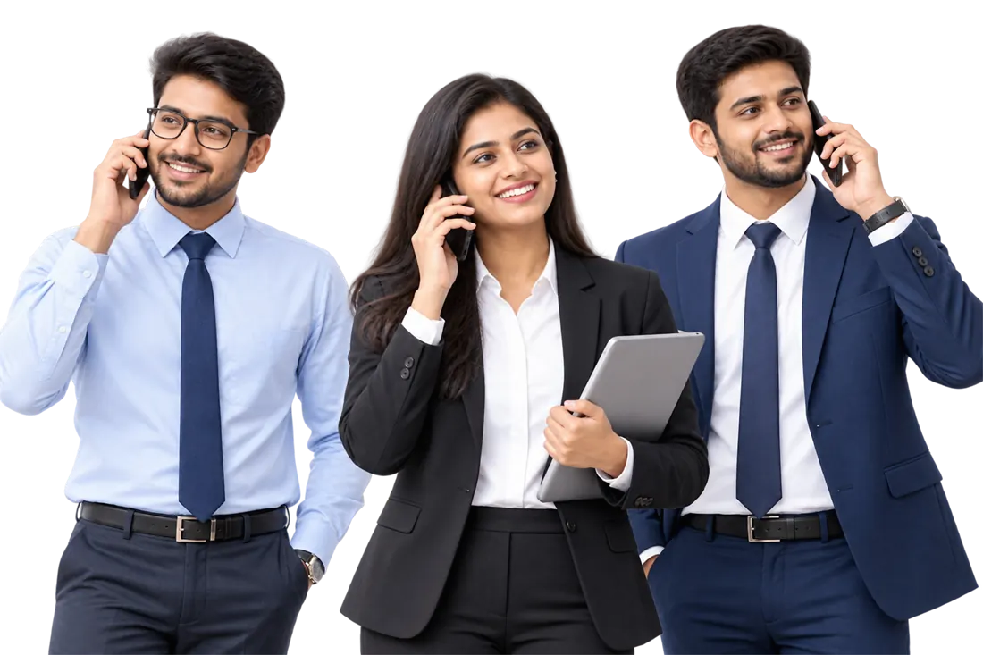 Sales team on calls while using Tranquil CRM ONE