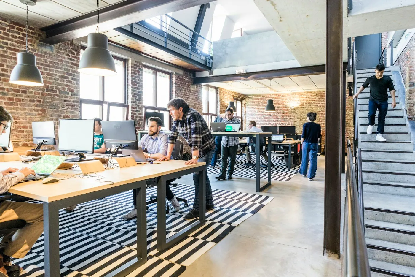 Young team at work in a startup office
