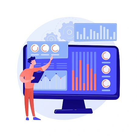 Analytics dashboard with charts and graphs