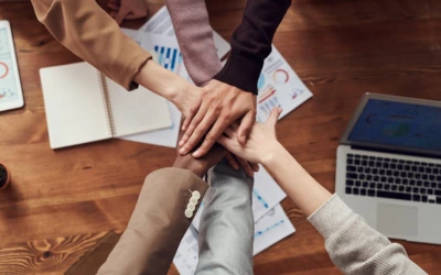 A professional real estate team collaborating